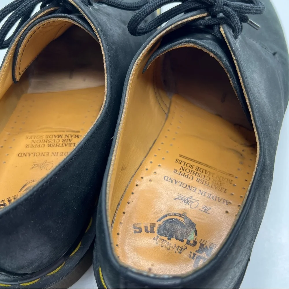 Dr. Martens 1461 Made In England Black Leather Oxford Shoes Size 8